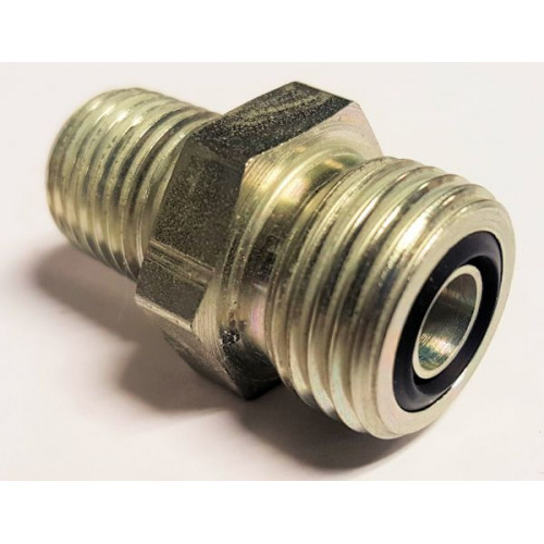 ~6 O-Ring Face Seal to 1/4" NPT Fitting (Stock oil line 24v/Common rail to 1/4npt adaptor)
