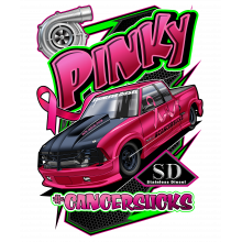 Pinky Cancer Race Truck T-Shirt